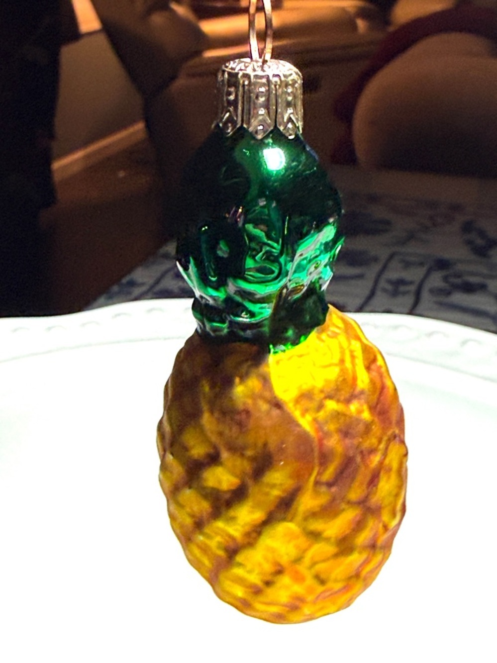 Green & Gold Pineapple Ornament - Brand Unknown